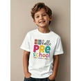 thumbnail image 3 of MAWOTEA Kids Cotton T-shirt, First Day of School Top White Short Sleeve Tee for PRE-K, Print Summer Outdoor Sports Shirts, Size 3Y-13Y With White, ELY571501 first day preschool shirt, 3 of 6