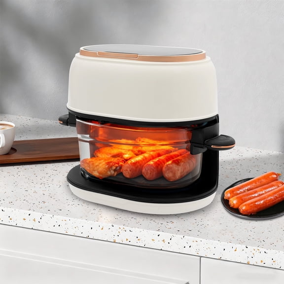 110V 4L Hot Air Fryer Air Fryer with Touch Screen,Visible Baking Basket Air Fryer White