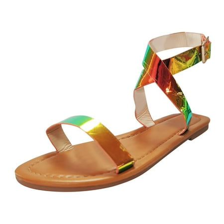 

new home gifts for home Women s Leather Sandals Fashion Summer Sandals Women s Sandals With Glittering Gold PU Gold