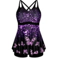 thumbnail image 1 of Traje de baño Tankini Hanna Nikole para mujer con pantalones cortos, color morado M, 1 of 6