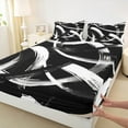thumbnail image 3 of Homewish Black White Stripes Lines Twin Sheet Sets 3pcs for Female Men Adults,Vintage Aesthetic Twin Fitted Sheet Microfiber,Geometric Theme Breathable Flat Sheet,Luxury Bedroom Decor, 3 of 7