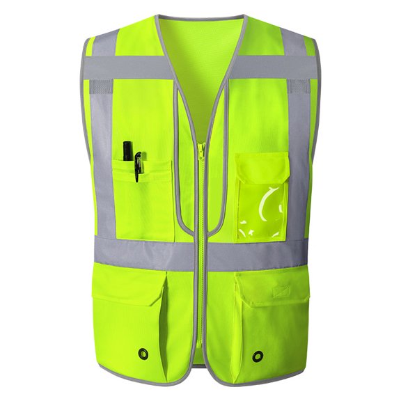 Reflective Vest for Motorcycle Motorbike Safety Vest Reflective with Big Pockets Construction Vest Reflector (1,XL-chest 116cm)