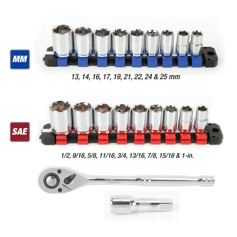 Hyper tough 22 piece ratchet and socket set discount