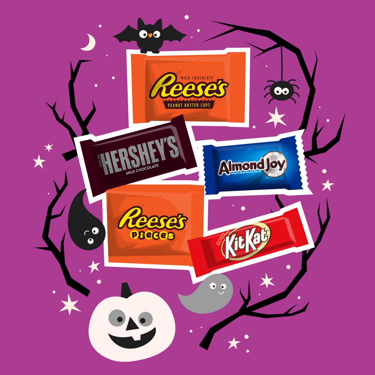 Hershey's Halloween Candy Assortment All Time Greats Snack Size, 51.6 oz, 100 Count - image 3 of 13