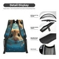 thumbnail image 4 of Yiaed Cute Swimming Guinea Pig Print School Backpack College Backpack Daypacks for Students High School Spacious and Durable Daypack for Work and Travel-One Size, 4 of 6