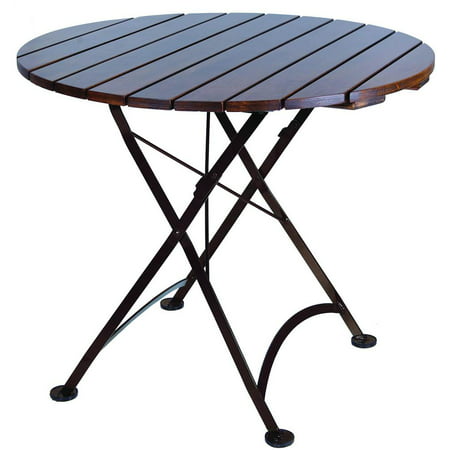 European Cafe 32 in. Round Folding Table