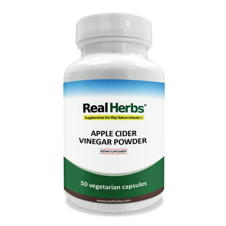 Real Herbs Apple Cider Vinegar 750mg - Detox & Weight Loss Supplement, Improves Lymphatic, Digestive & Immune System, Regulates Blood Sugar Level - 50 Vegetarian