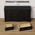 thumbnail image 3 of Lacoo 7 Drawers Wooden Dresser for Bedroom, 47'' Modern Storage Chest of Drawers for Living Room, Black, 3 of 9