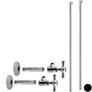 Westbrass Faucet Kit - 1/2 in. IPS x 3/8 in. OD x 20 in. Bullnose in Powdercoated Flat Black
