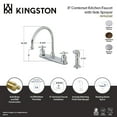 thumbnail image 5 of Kingston FB791ZXSP Millennium Two-Handle 4-Hole 8" Centerset Kitchen Faucet with Side Sprayer in Polished Chrome, 5 of 5