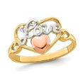 thumbnail image 1 of 14K Yellow and Rose Gold Love Heart Ring (SIZE 6 ), 1 of 4