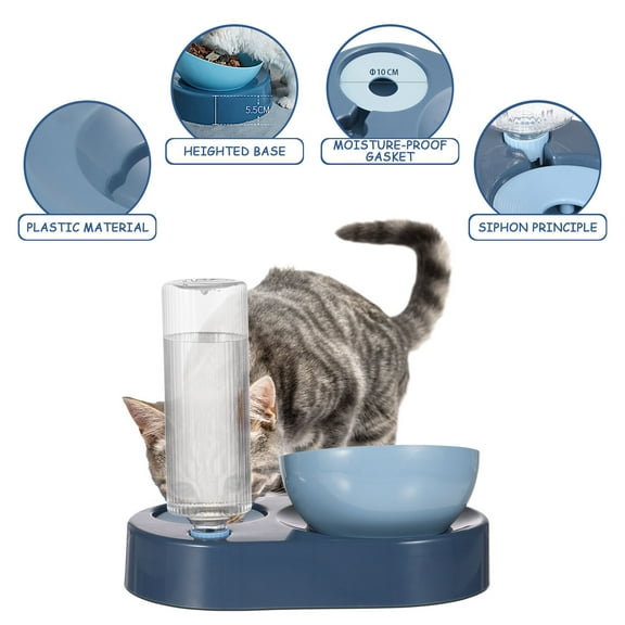 PBPBOX Pet Feeding and Drinking Bowl Water Dispensing Pet Self Feeder for Cats and Small Dogs 1 Set