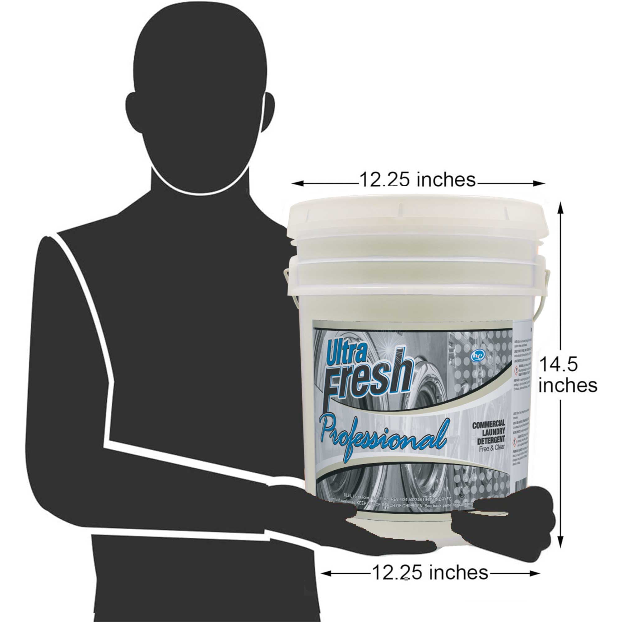 Ultra Fresh® Professional™ Commercial Laundry Detergent, Free & Clear, Pump, 5 Gallons