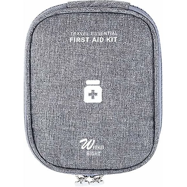 Portable Mini Kit First Aid Kit, Mini Travel First Aid Kit, Portable Empty Bag First Aid Kit Storage Bag for Camping, Hiking (Gray)