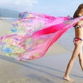 thumbnail image 7 of Oversized Thin Breathable Chiffon Scarf Boho Peacock Feather Print Shawl Bikini Cover Up Imitation Silk Head Wrap Summer Travel Beach Towel, 7 of 7
