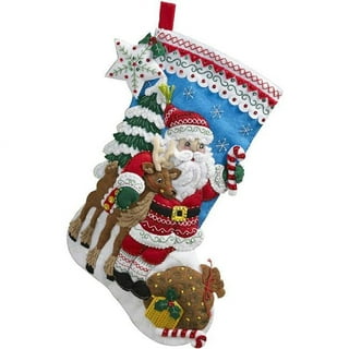 Pirate Santa Felt Stocking Kit by Bucilla Plaid | cottagetreasures