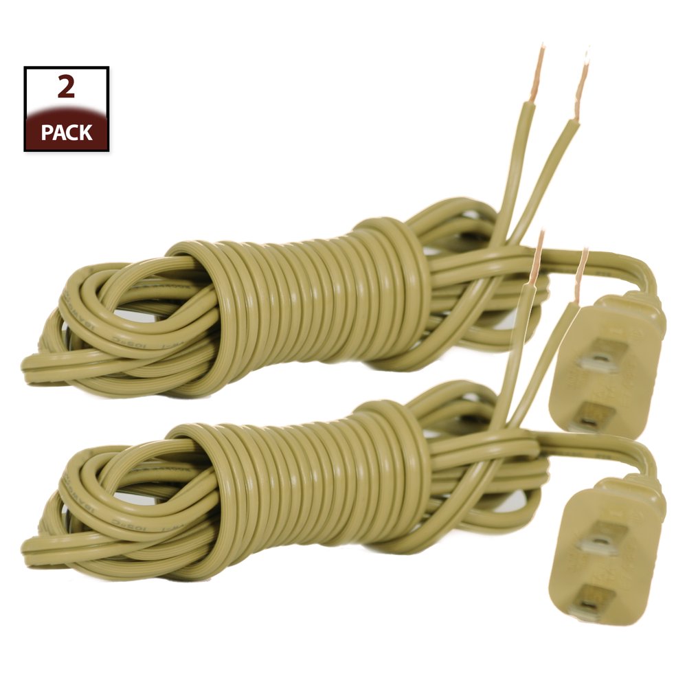 Royal Designs Antique Gold 8 Foot Replacement Lamp Cord with Molded