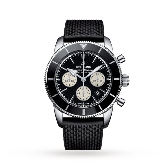 Breitling Superocean Heritage Chronograph 44 Automatic Steel Black Rubber Strap Men's Watch AB0162121B1S1
