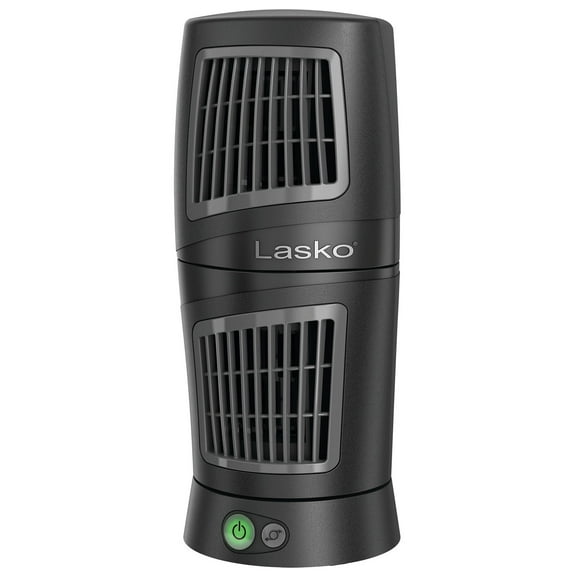 Lasko 12" Twist-Top 3-Speed Oscillating Desktop Tower Fan, Black, 4911