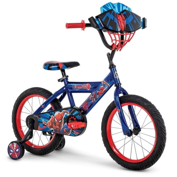 Bicicleta infantil Huffy Spiderman Rodada 16 Color Azul con Rojo