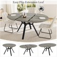 thumbnail image 4 of Extendable Round Dining Table Set for 4 People, 43.3"-59.1" Extendable Kitchen Table with 4 Upholstered Chairs, Space Saving for Kitchen Dining Room (Grey Table+4 U-Shaped White Chairs), 4 of 13