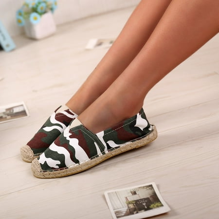 

PhoneSoap Fashion Men s And Women s Convenient Striped Loafers Made Of Manual Linen Camouflage