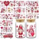 thumbnail image 1 of 12 Sheets of Valentine's Day UV DTF Cup Wrap Transfer Sticker, Valentine's Day Rub on Transfers Sticker for Furniture Waterproof Decals for Cups DIY C, 1 of 5