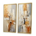 thumbnail image 3 of Designart "Beige Grey Geometric composition II" Abstract Collages Framed Wall Art Set Of 2 - Beige Abstract Framed Canvas Set For Living Room Decor, 3 of 7