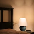 thumbnail image 6 of FSLiving Rustic Hand-Made Clay Pot White Fabric Shade Cone Shape Table Lamp Rechargeable Battery Operated RGB Bulbs by Remote, Wireless Timer and 15 Color Temperature, Dark Green for End Tables, 6 of 7