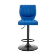 thumbnail image 2 of Bardot Adjustable Height Blue Faux Leather Swivel Bar Stool, 2 of 8