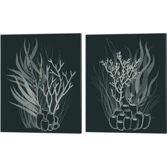 Great Art Now Underwater Bouquet by Grace Popp 2 Piece Canvas Art Set Each 12"W x 15"H