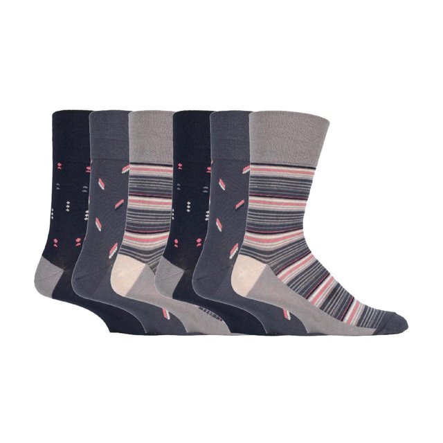 Gentle Grip - 6 Pairs Mens Gentle Grip Non Elastic Socks