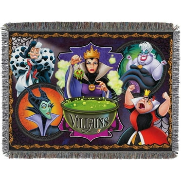 Disney-Pixar Villains, "Vile Villains" Woven Tapestry Throw Blanket, 48" x 60"