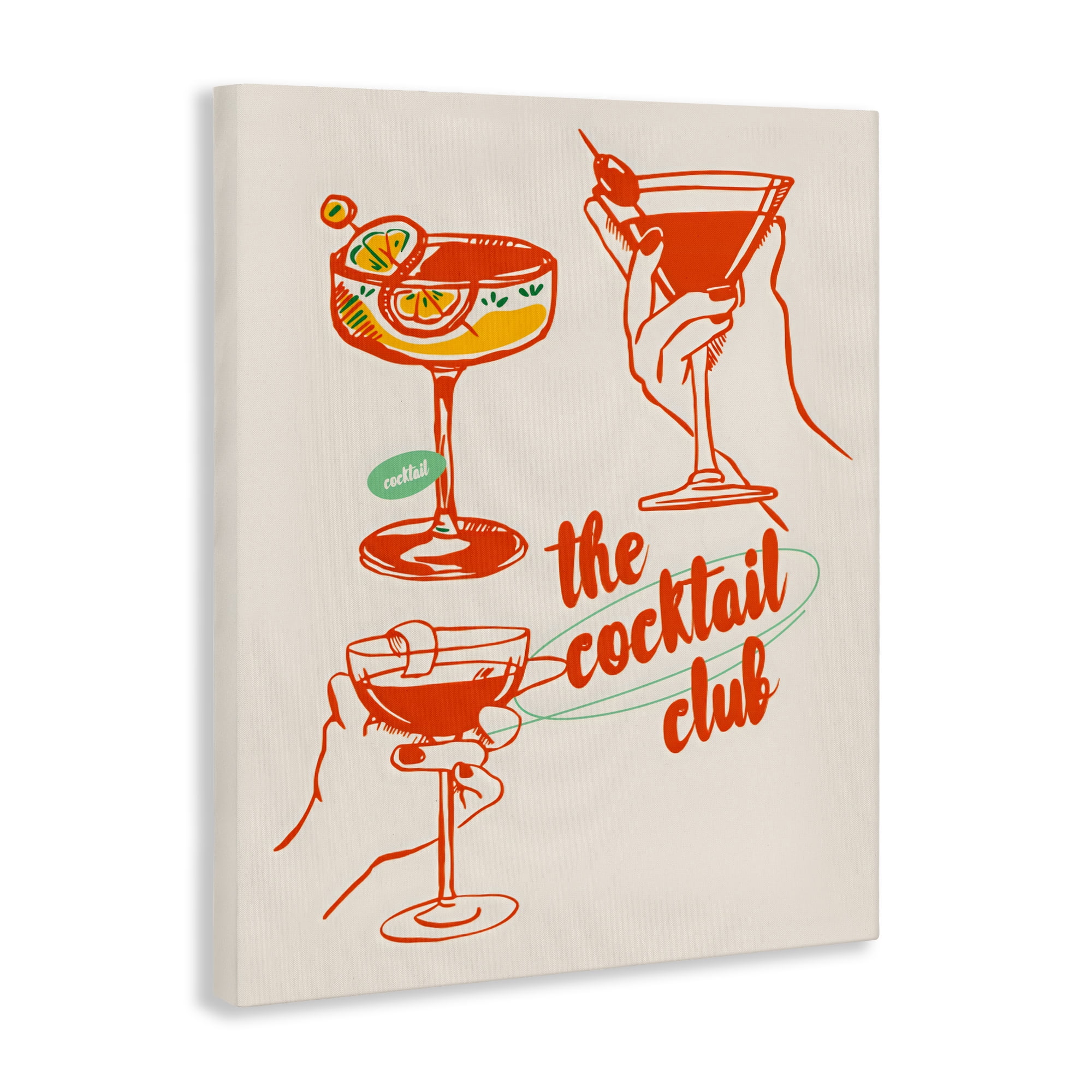 Stupell Industries Cocktail Club Toasting Glasses Canvas Wall Art, design by The Prints Vibe