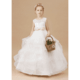 thumbnail image 2 of Flower Girl Dresses for Wedding Tulle First Communion Dress Lace Appliques Girls Pageant Ball Gown (White 8 -9Years）, 2 of 8