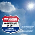 thumbnail image 5 of Pool Warning Shield Sign No Lifeguard On Duty Swim At Your Own Risk (5 Pack) 4 inch X 4 inch Shield Shaped Heavy Duty 3.2 mil Vinyl Decals Weather Resistant, UV Protected Made in the, 5 of 6