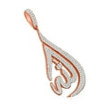 thumbnail image 2 of Real Rose Gold Sterling Silver Simulated Diamonds Allah God Muslim Islamic Charm Pendant 2.65'', 2 of 4