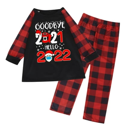 

Pajamas for Women KKCXFJX Christmas Parent-child Set Plaid Print HomeWear Pajamas Two-piece Child Set