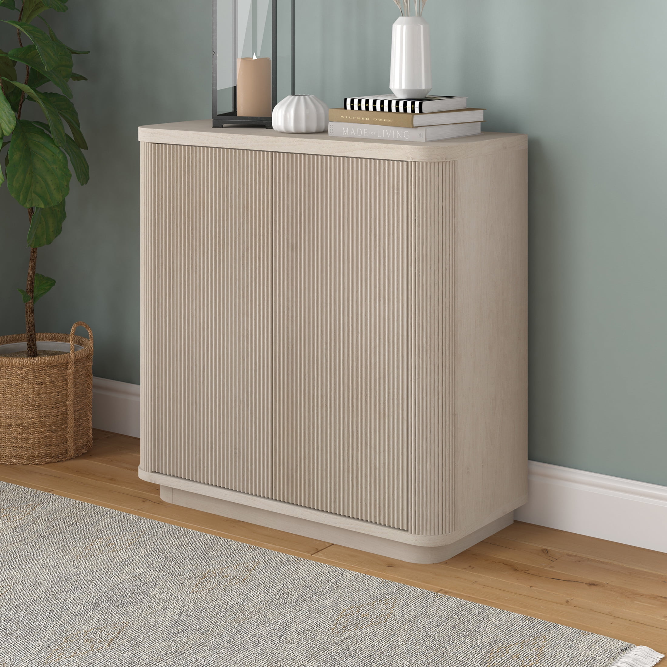 Evelyn&Zoe Modern/Contemporary 32" Wide Alder White Accent Cabinet