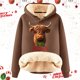 thumbnail image 2 of WILLBEST Sudadera Deportiva para Mujer con Capucha y Estampado Navideño de Vaca X-Grande, 2 of 4