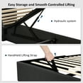 thumbnail image 4 of Einhomn Queen Size Lift Up Storage Bed With Wingback Headboard, Upholstered Platform Bed Frame with Hydraulic Storage, Linen Fabric, No Box Spring Needed,Dark Gray, 4 of 9