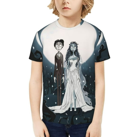 Corpse Bride Kids T-Shirt 3D Printed Graphic T-Shirts Boys and Girls Short Sleeve Shirts for Youth Kids X-Small