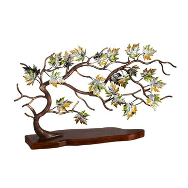 Metal Tree with Wood Base, 30'' x 5'' x 17'' inches