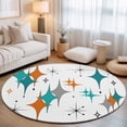 thumbnail image 3 of Boho Mid-Century Diamond Pattern Round Rug 3ft Modern Geometric Theme Washable Area Rugs for Living Room Bedroom Entryway Non Slip Entrance Door Mat Indoor Floor Carpet, 3 of 9