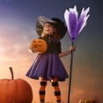 thumbnail image 2 of Halloween Witch Broomstick Prop - Purple - Removable Mesh Decoration for Costume Parties, Cosplay, or Photo Booth Accessories, 2 of 8