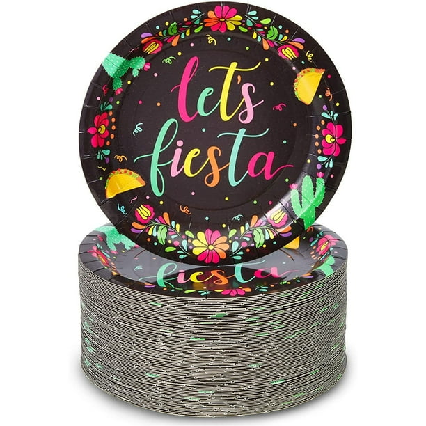 80Pack Let's Fiesta Party Supplies, Mexican Theme Disposable Paper
