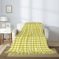 thumbnail image 2 of Rateoe Yellow Checkboard Pattern Flannel Throw Blanket, Ultra-soft Blanket for Bed, Couch, Car, Hypoallergenic Anti-pilling blanket-80"x60"(Vertical), 2 of 6