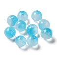 thumbnail image 1 of Transparent Acrylic Beads Two-Tone Round Deep Sky Blue 7.5x7mm Hole: 1.8mm about: 1900~2000pcs/500g, 1 of 2