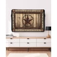 thumbnail image 3 of Texas Star Outdoor TV Cover 70 to 75 inch Farmhouse Country Star Wood Grain Waterproof Dustproof TV Covers for Outside with Zipper Remote Control Pocket Flat Screen Protectors, 3 of 7