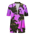 thumbnail image 4 of Gamivast Beach Outfits for Women 2 Piece Palm Tree Print Kimono & Elastic Waist Shorts Summer Sets Tropical Vacation Cover Up Holiday Lounge Suits, 4 of 5